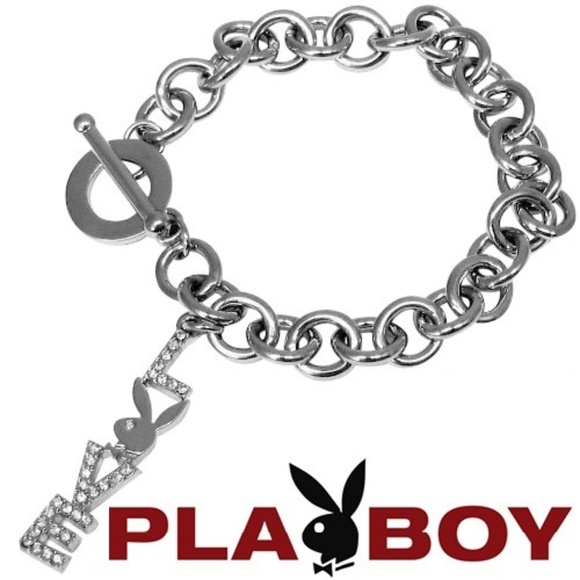 PLAYBOY Jewelry - Playboy Bracelet Bunny LOVE Charm Platinum Plated